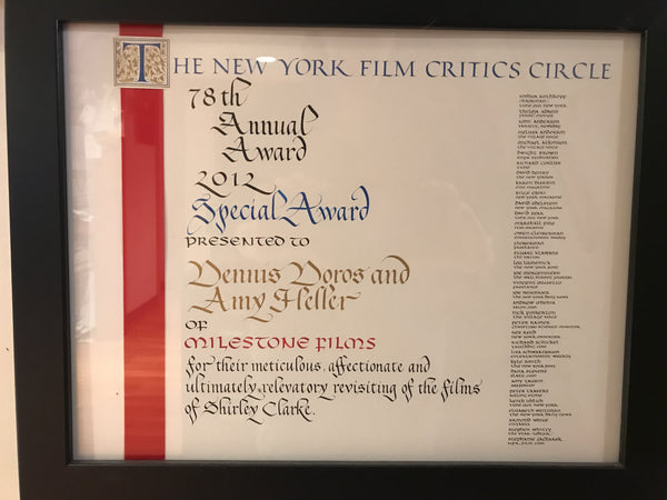 Milestone wins New York Film Critics' Circle award!